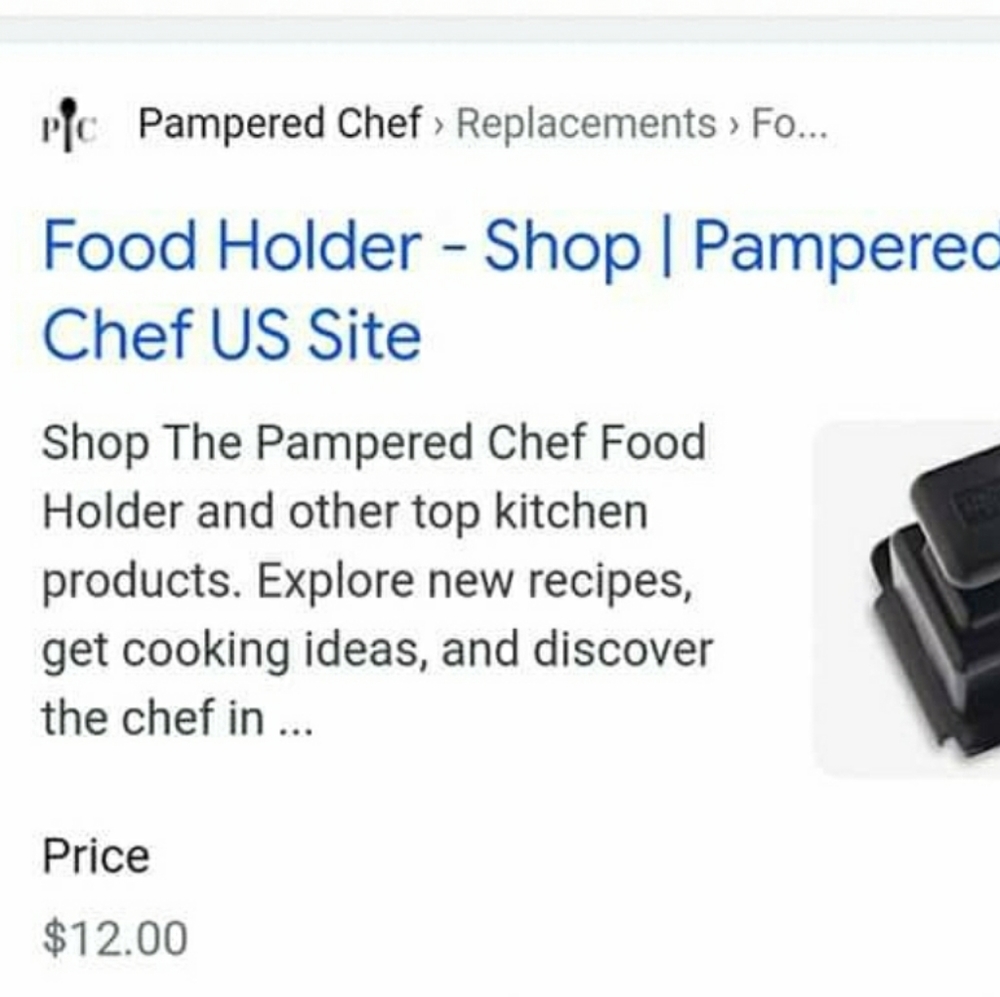 Pampered chef food holder